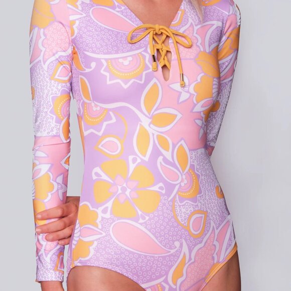 SEEA Solanas Surf Suit One Piece - Size Large (Pink/Purple/Orange) - Picture 5 of 11